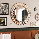 Mirrors: Radiant Sunburst Mirror: Elegant Wall Mounted Decor for Your Living Space