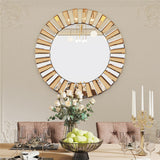 Mirrors: Radiant Sunburst Mirror: Elegant Wall Mounted Decor for Your Living Space