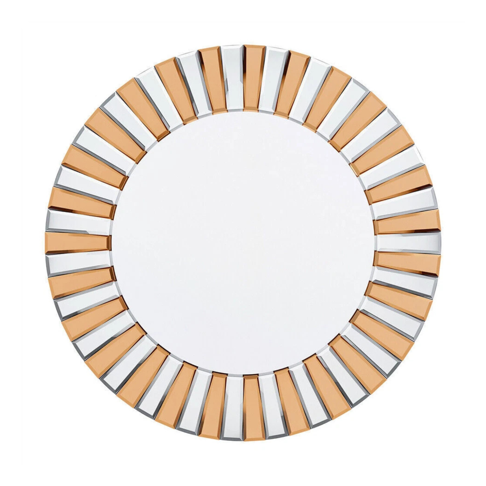 Mirrors: P&P Silver and Tawny Round Sunburst Mirror with Beveled Glass, Decorative Wall Accent