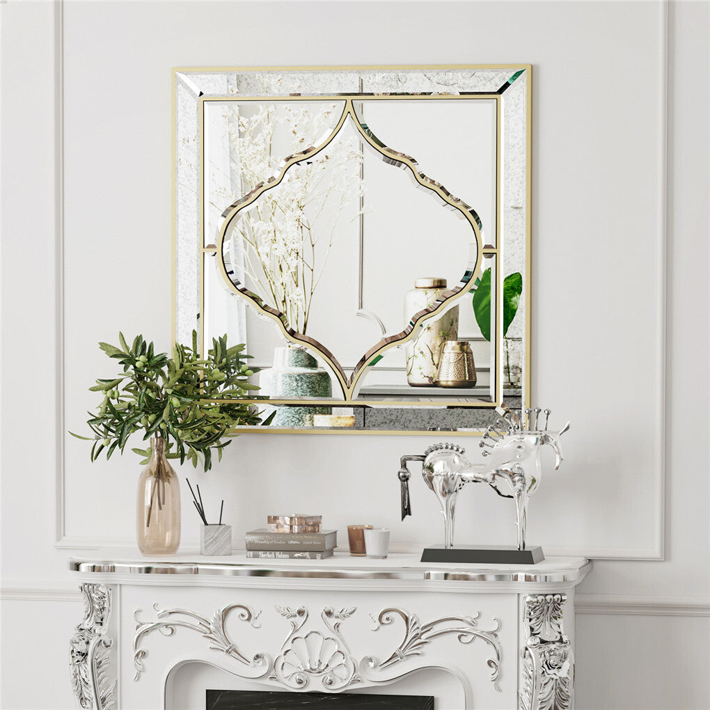 Mirrors: High-grade Unique Decorative Accent Mirror Elegant Square Wall Silver HD Mirror