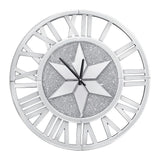 Clocks: Sparkle Twinkle Crystal Diamond Wall Clock Silver Mirror Wall Decor Big Clocks