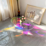 Side Tables: Gorgeous Iridescent Acrylic Side Table Cool Rainbow Coffee Table Home Art Decor