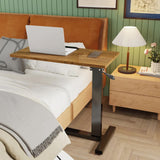 Screens & Stands: Premium height Adjustable Overbed Bedside Table With Wheels Solid Tilt Tray Table