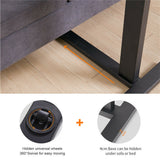 Non Tilt Top Overbed Bedside Table with Auto-Touch Adjustable Height Wheels