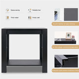 Dining Tables: Rustic 2Tiers Side Table Open Accent Table Bedside Storage Slim Coffee End Table