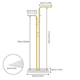 Coat Racks: Double Pole Metal Coat Rack with Marble Base - Free Standing Clothes and Hat Stand AU