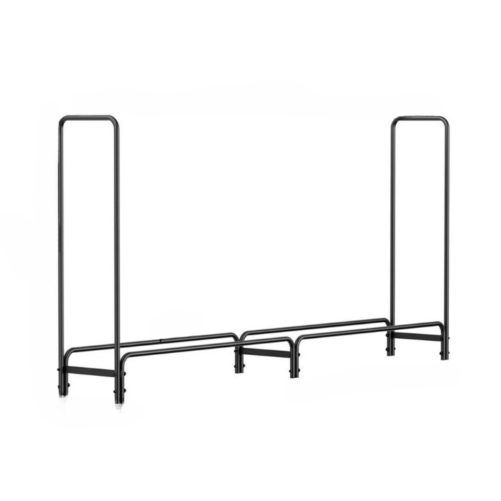 Garden Beds & Planters: FIN 233cm Extra Long Heavy Duty Firewood Log Rack Metal Storage Holder Garden Indoor