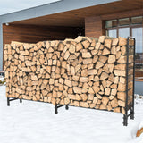 Garden Beds & Planters: FIN 233cm Extra Long Heavy Duty Firewood Log Rack Metal Storage Holder Garden Indoor