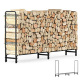 Garden Beds & Planters: FIN 233cm Extra Long Heavy Duty Firewood Log Rack Metal Storage Holder Garden Indoor