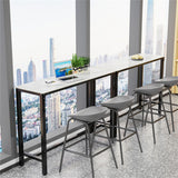 Table & Bar Stools: Xxl Marble Kitchen Bar Table Counter Breakfast Dining Table W/ Thicken Metal Leg