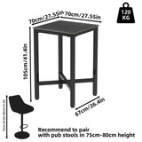 Table & Bar Stools: Tall Square Sintered Stone Bar Table