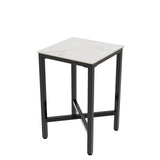 Table & Bar Stools: Tall Square Sintered Stone Bar Table
