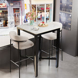 Table & Bar Stools: Tall Square Sintered Stone Bar Table