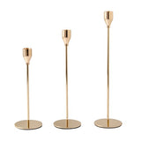 Candle Accessories: Set of 3 Decorative Candlestick Holder- gold