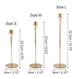 Candle Accessories: Set of 3 Decorative Candlestick Holder- gold
