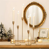 Candle Accessories: Set of 3 Decorative Candlestick Holder- gold