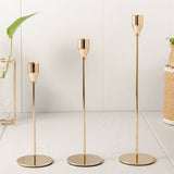 Candle Accessories: Set of 3 Decorative Candlestick Holder- gold