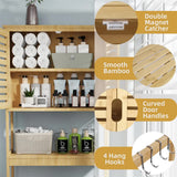 Bathroom Cabinets, Cupboards & Storage: 4-Tier Bamboo Bathroom Toilet Storage Rack