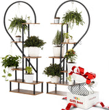 Gardening Accessories: Fin Merge/Separate Metal Plant Stand Heart Shape Ladder Book Shelf For Indoor Garden