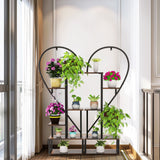Gardening Accessories: Fin Merge/Separate Metal Plant Stand Heart Shape Ladder Book Shelf For Indoor Garden