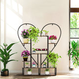 Gardening Accessories: Fin Merge/Separate Metal Plant Stand Heart Shape Ladder Book Shelf For Indoor Garden