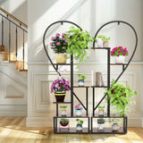 Gardening Accessories: Fin Merge/Separate Metal Plant Stand Heart Shape Ladder Book Shelf For Indoor Garden