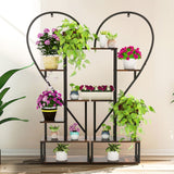 Gardening Accessories: Fin Merge/Separate Metal Plant Stand Heart Shape Ladder Book Shelf For Indoor Garden