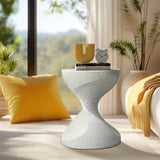 Screens & Stands: Hourglass Shaped Lightweight Concrete Sofa Side Table Bedside Table Nightstand
