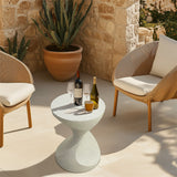 Screens & Stands: Hourglass Shaped Lightweight Concrete Sofa Side Table Bedside Table Nightstand