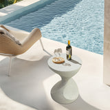 Screens & Stands: Hourglass Shaped Lightweight Concrete Sofa Side Table Bedside Table Nightstand