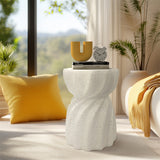 Side Tables: Modern Hourglass Concrete Accent End Table Outdoor Patio Table Garden Furniture