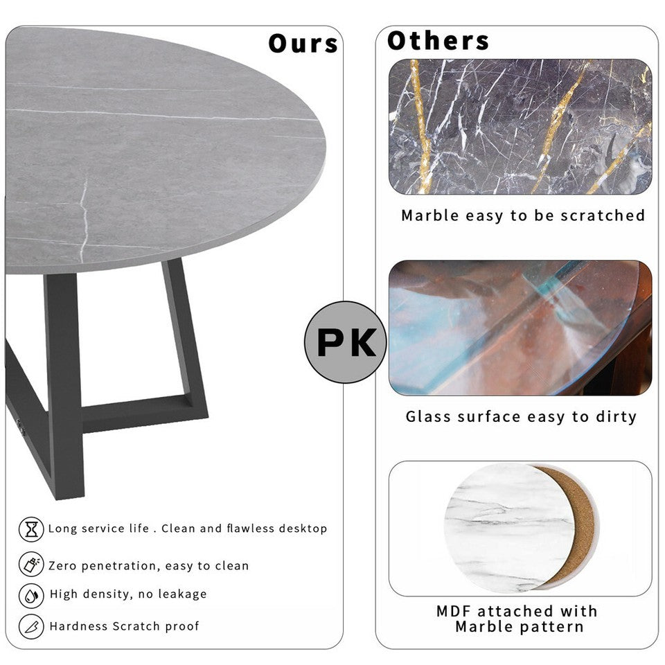 Side Tables: Set of 2 Grey Sintered Stone Tables