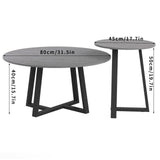 Side Tables: Set of 2 Grey Sintered Stone Tables