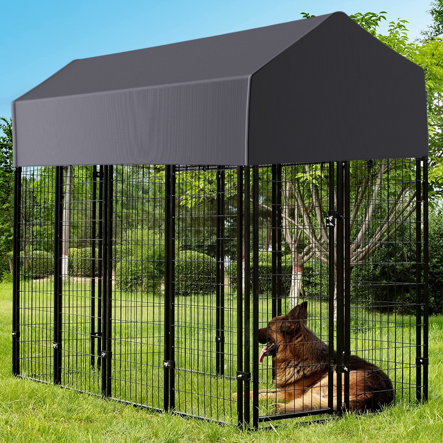 Dog Playpens & Gates: Jumbo Outdoor Dog Kennel Heavy Duty Pet Playpen Pre-galvanized Animal Cage Fence