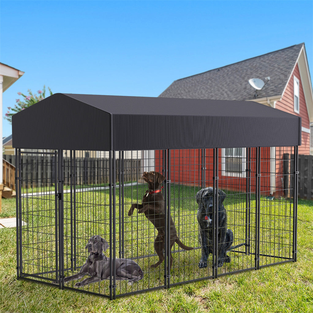 Dog Playpens & Gates: Jumbo Outdoor Dog Kennel Heavy Duty Pet Playpen Pre-galvanized Animal Cage Fence
