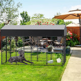 Dog Playpens & Gates: Jumbo Outdoor Dog Kennel Heavy Duty Pet Playpen Pre-galvanized Animal Cage Fence