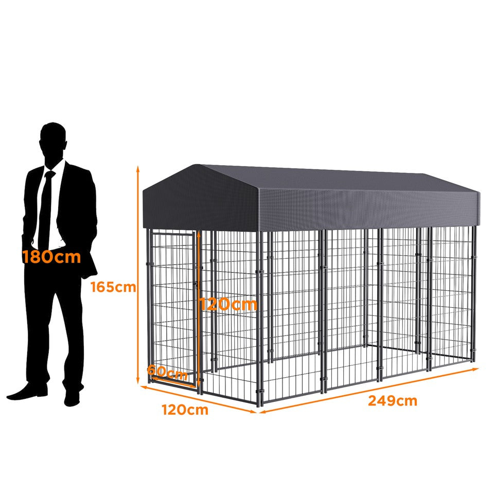 Dog Playpens & Gates: Jumbo Outdoor Dog Kennel Heavy Duty Pet Playpen Pre-galvanized Animal Cage Fence