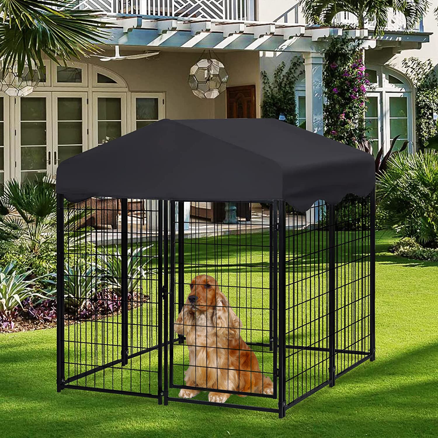 Dog Playpens & Gates: Dog Playpen House Heavy Duty Large Outdoor Dog Kennel Anti-rust Metal Pet Crate