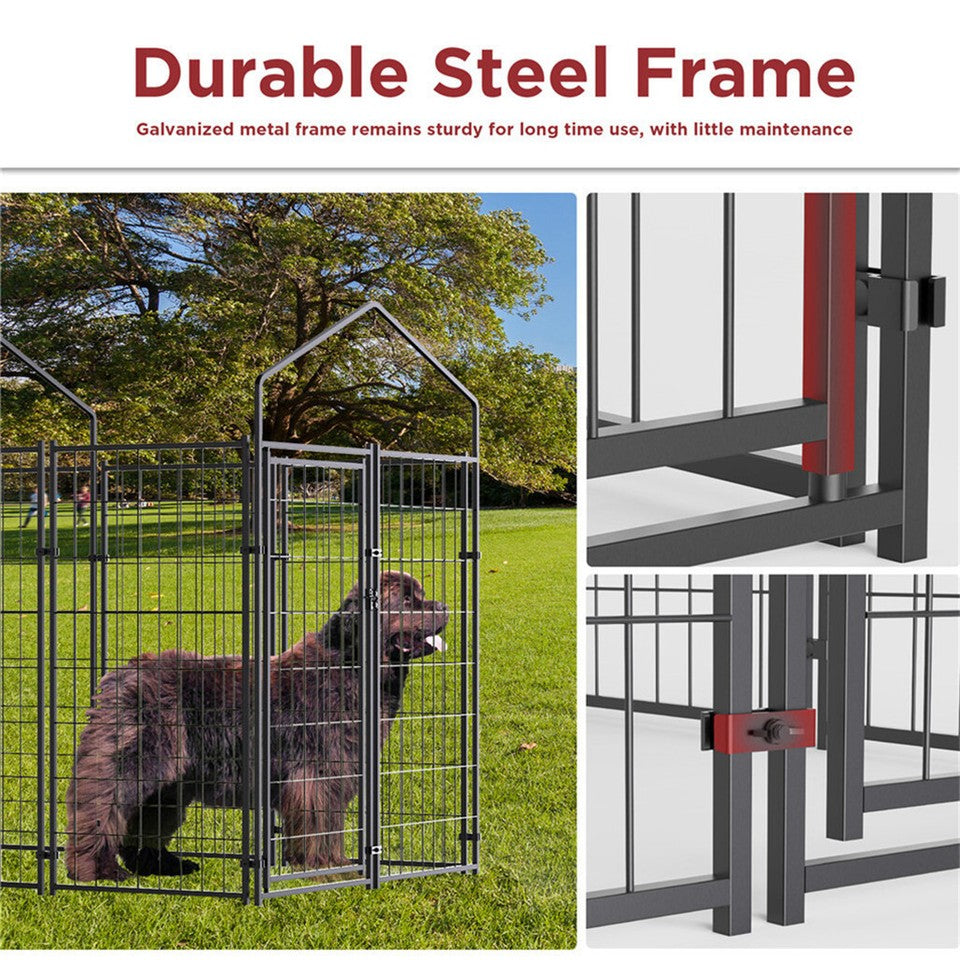 Dog Playpens & Gates: Dog Playpen House Heavy Duty Large Outdoor Dog Kennel Anti-rust Metal Pet Crate