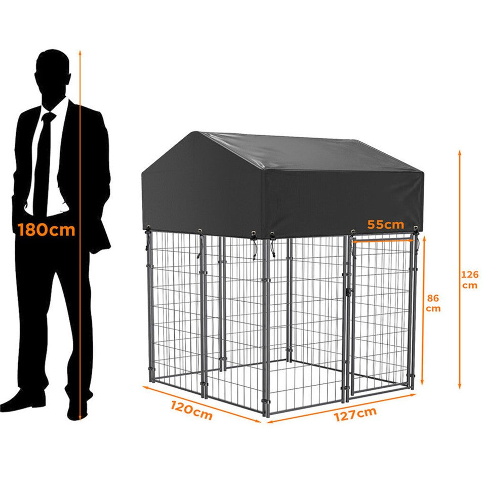 Dog Playpens & Gates: Dog Playpen House Heavy Duty Large Outdoor Dog Kennel Anti-rust Metal Pet Crate