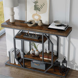 Table & Bar Stools: 4-Tier Large Vintage Console Table Ultra Long Entryway Sofa Storage Table Hallwa