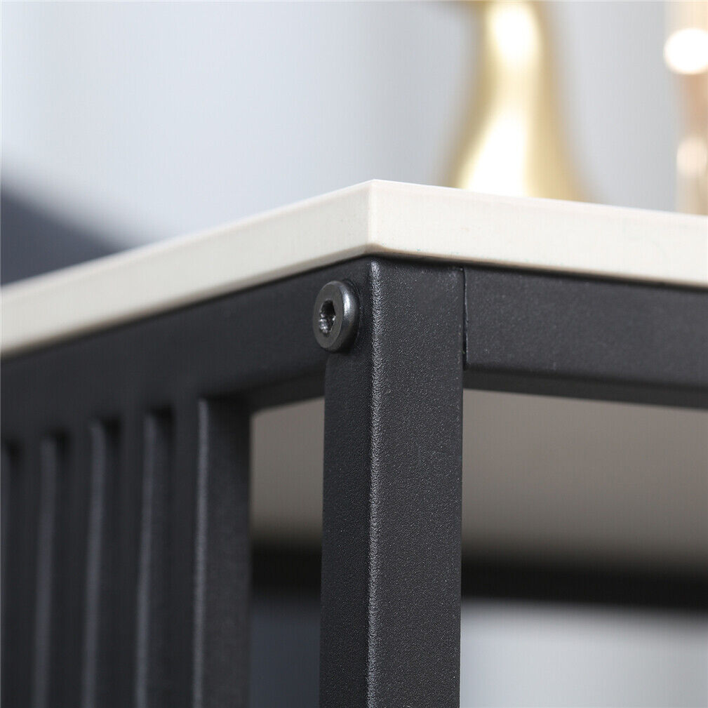 Side Tables: Luxury square side table marble stone-Black frame