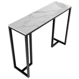 Side Tables: Modern Heavy Real Stone Console Table Hallway Entryway Table Metal Narrow Desk