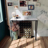 Side Tables: Modern Heavy Real Stone Console Table Hallway Entryway Table Metal Narrow Desk
