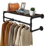 Coat Racks: Upgraded Heavy Duty Pipe Clothes Rack Iron Garment Hanging Bar with Top Shelf