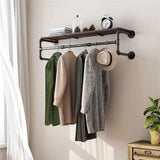 Coat Racks: Upgraded Heavy Duty Pipe Clothes Rack Iron Garment Hanging Bar with Top Shelf