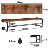Coat Racks: Upgraded Heavy Duty Pipe Clothes Rack Iron Garment Hanging Bar with Top Shelf