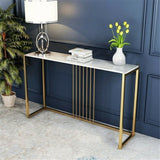 Side Tables: Golden Console Table for Hallway Entryway