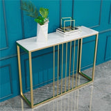 Side Tables: Golden Console Table for Hallway Entryway