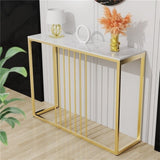 Side Tables: Golden Console Table for Hallway Entryway